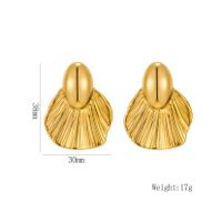 1 Pair Vintage Style Exaggerated Square Bow Knot Shell Plating 304 Stainless Steel 18K Gold Plated Ear Studs sku image 7