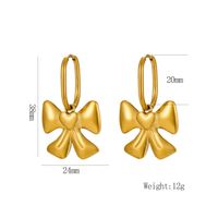 1 Pair Vintage Style Exaggerated Square Bow Knot Shell Plating 304 Stainless Steel 18K Gold Plated Ear Studs sku image 4