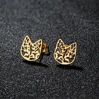 1 Pair Lady Modern Style Sweet Maple Leaf Solid Color Notes Polishing Plating 304 Stainless Steel 18K Gold Plated Ear Studs sku image 16