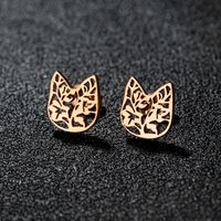 1 Pair Lady Modern Style Sweet Maple Leaf Solid Color Notes Polishing Plating 304 Stainless Steel 18K Gold Plated Ear Studs sku image 17