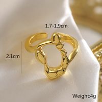 Copper 18K Gold Plated Basic Modern Style Classic Style Plating Irregular Geometric Solid Color Open Rings main image 4