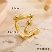 Copper 18K Gold Plated Basic Modern Style Classic Style Plating Irregular Geometric Solid Color Open Rings main image 3