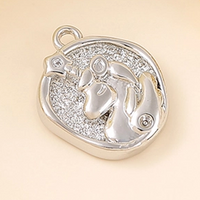 1 Piece 15*12mm Copper Zircon 18K Gold Plated White Gold Plated Unicorn Polished Pendant sku image 2