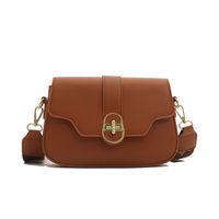 Women's Medium Pu Leather Solid Color Vintage Style Classic Style Lock Clasp Crossbody Bag sku image 1