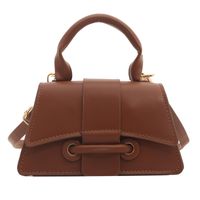 Women's Medium Pu Leather Solid Color Vintage Style Classic Style Flip Cover Crossbody Bag sku image 1