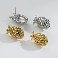 1 Pair Simple Style Classic Style Pineapple Plating 304 Stainless Steel 18K Gold Plated Ear Studs main image 1
