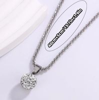 304 Stainless Steel Soft Clay Elegant Inlay Solid Color Rhinestones Pendant Necklace main image 2