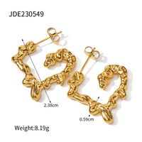 1 Pair Simple Style Classic Style Solid Color Plating 316 Stainless Steel  18K Gold Plated Ear Studs main image 3