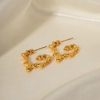 1 Pair Simple Style Classic Style Solid Color Plating 316 Stainless Steel  18K Gold Plated Ear Studs main image 4