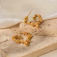 1 Pair Simple Style Classic Style Solid Color Plating 316 Stainless Steel  18K Gold Plated Ear Studs main image 5
