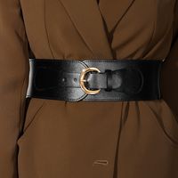 Elegante Glamour Estilo Simple Color Sólido Cuero Sintético Hebilla Del Cinturón Mujeres Cinturones De Cuero main image 1