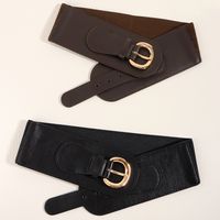 Elegant Glam Simple Style Solid Color Pu Leather Belt Buckle Women's Leather Belts main image 2