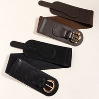 Elegant Glam Simple Style Solid Color Pu Leather Belt Buckle Women's Leather Belts main image 3