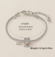 Elegant Heart Shape Rhinestones Rhinestone Copper Wholesale Anklet main image 2