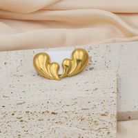 1 Pair Casual Elegant Solid Color Polishing Plating 304 Stainless Steel 18K Gold Plated Ear Studs main image 2