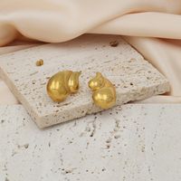 1 Pair Casual Elegant Solid Color Polishing Plating 304 Stainless Steel 18K Gold Plated Ear Studs main image 5