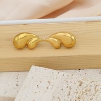 1 Pair Casual Elegant Solid Color Polishing Plating 304 Stainless Steel 18K Gold Plated Ear Studs main image 1