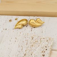 1 Pair Casual Elegant Solid Color Polishing Plating 304 Stainless Steel 18K Gold Plated Ear Studs main image 3