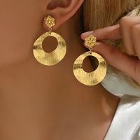 1 Pair Ethnic Style Shiny Star Heart Shape Flower Hollow Out Copper Zinc Alloy 18K Gold Plated Drop Earrings main image 10
