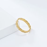 Fitness Solid Color 304 Stainless Steel 18K Gold Plated Rings In Bulk sku image 10