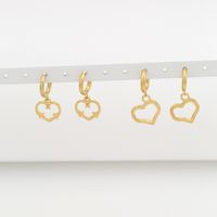 1 Pair Casual Simple Style Heart Shape Plating 304 Stainless Steel 18K Gold Plated Drop Earrings main image 5