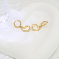 1 Pair Casual Simple Style Heart Shape Plating 304 Stainless Steel 18K Gold Plated Drop Earrings main image 4