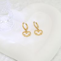 1 Pair Casual Simple Style Heart Shape Plating 304 Stainless Steel 18K Gold Plated Drop Earrings main image 3