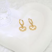 1 Par Casual Estilo Simple Forma De Corazón Enchapado Acero Inoxidable 304 Chapados en oro de 18k Pendientes De Gota main image 3