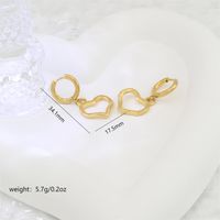 1 Pair Casual Simple Style Heart Shape Plating 304 Stainless Steel 18K Gold Plated Drop Earrings sku image 1
