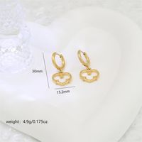 1 Pair Casual Simple Style Heart Shape Plating 304 Stainless Steel 18K Gold Plated Drop Earrings sku image 2