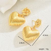 1 Pair Ethnic Style Shiny Star Heart Shape Flower Hollow Out Copper Zinc Alloy 18K Gold Plated Drop Earrings sku image 8