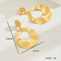 1 Pair Ethnic Style Shiny Star Heart Shape Flower Hollow Out Copper Zinc Alloy 18K Gold Plated Drop Earrings sku image 5