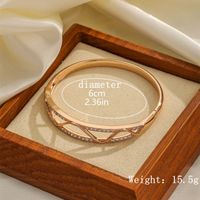 Shiny Heart Shape Butterfly Alloy Plating Inlay Zircon 18K Gold Plated Women's Bangle sku image 1