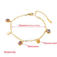 Casual Vacation Classic Style Water Droplets Heart Shape Butterfly 316 Stainless Steel  Rhinestone 18K Gold Plated Rhinestones Bracelets In Bulk main image 2