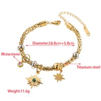 Casual Vacation Round Star 316 Stainless Steel  18K Gold Plated Rhinestones Bracelets In Bulk main image 4