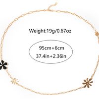 304 Stainless Steel Gold Plated Casual Vacation Enamel Plating Flower Long Necklace main image 6