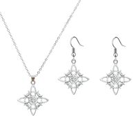 Simple Style Korean Style Solid Color Alloy Plating Hollow Out Silver Plated Women's Earrings Necklace main image 1