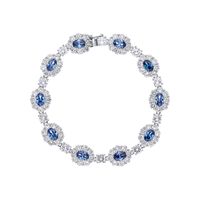 Sterling Silver White Gold Plated Glam Luxurious Plating Inlay Flower Zircon Bracelets sku image 1
