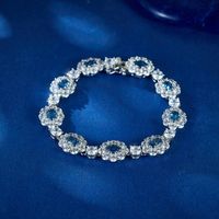 Sterling Silver White Gold Plated Glam Luxurious Plating Inlay Flower Zircon Bracelets main image 6