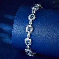 Sterling Silver White Gold Plated Glam Luxurious Plating Inlay Flower Zircon Bracelets main image 3