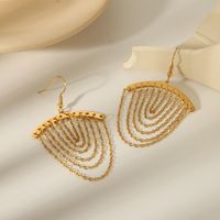 1 Pair Casual Classic Style Irregular Chain Inlay 304 Stainless Steel Artificial Pearls 18K Gold Plated Drop Earrings main image 3