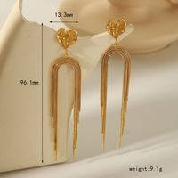1 Pair Casual Classic Style Irregular Chain Inlay 304 Stainless Steel Artificial Pearls 18K Gold Plated Drop Earrings sku image 4