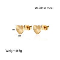 Simple Style Heart Shape Titanium Steel Ear Studs Gold Plated Stainless Steel Earrings sku image 3