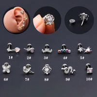 1 Piece Ear Cartilage Rings & Studs Classic Style Snake Butterfly Copper Polishing Inlay Zircon 18K Gold Plated Ear Cartilage Rings & Studs main image 2