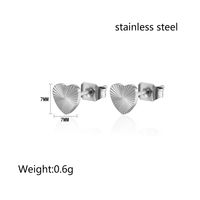 Simple Style Heart Shape Titanium Steel Ear Studs Gold Plated Stainless Steel Earrings sku image 2