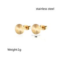 Simple Style Heart Shape Titanium Steel Ear Studs Gold Plated Stainless Steel Earrings sku image 4