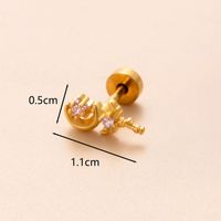 1 Piece Ear Cartilage Rings & Studs Classic Style Snake Butterfly Copper Polishing Inlay Zircon 18K Gold Plated Ear Cartilage Rings & Studs sku image 10