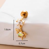 1 Piece Ear Cartilage Rings & Studs Classic Style Snake Butterfly Copper Polishing Inlay Zircon 18K Gold Plated Ear Cartilage Rings & Studs sku image 18