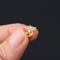 1 Piece Ear Cartilage Rings & Studs Simple Style Classic Style Star Heart Shape Copper Polishing Inlay Diamond 18K Gold Plated Ear Cartilage Rings & Studs main image 6