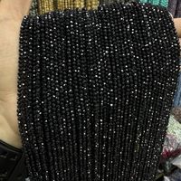 1 Piece Diameter 2mm Diameter 3mm Diameter 4mm Hole Under 1mm Hole 1~1.9mm Black Pointed Crystal Solid Color Polished Beads main image 2